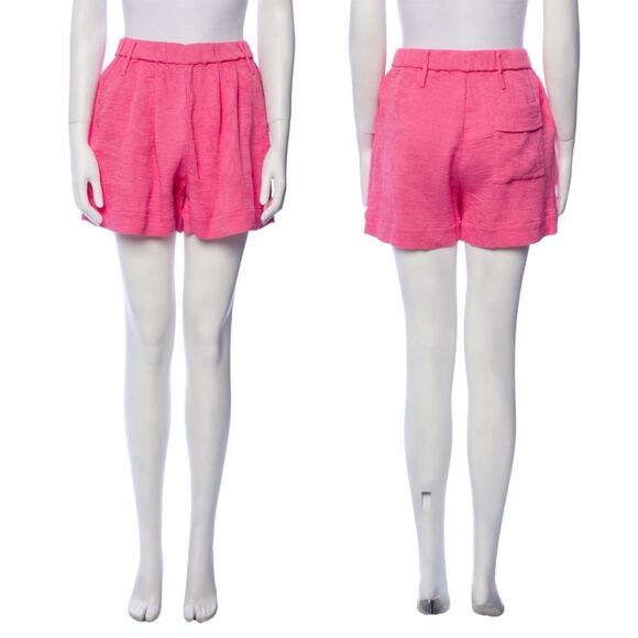 STAUD High Waisted Pull On Shorts 10 Wild Orchid Pink - Picture 1 of 5
